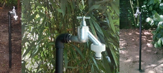Wasserzapfstelle in einer Bewässerungsanlage integriert